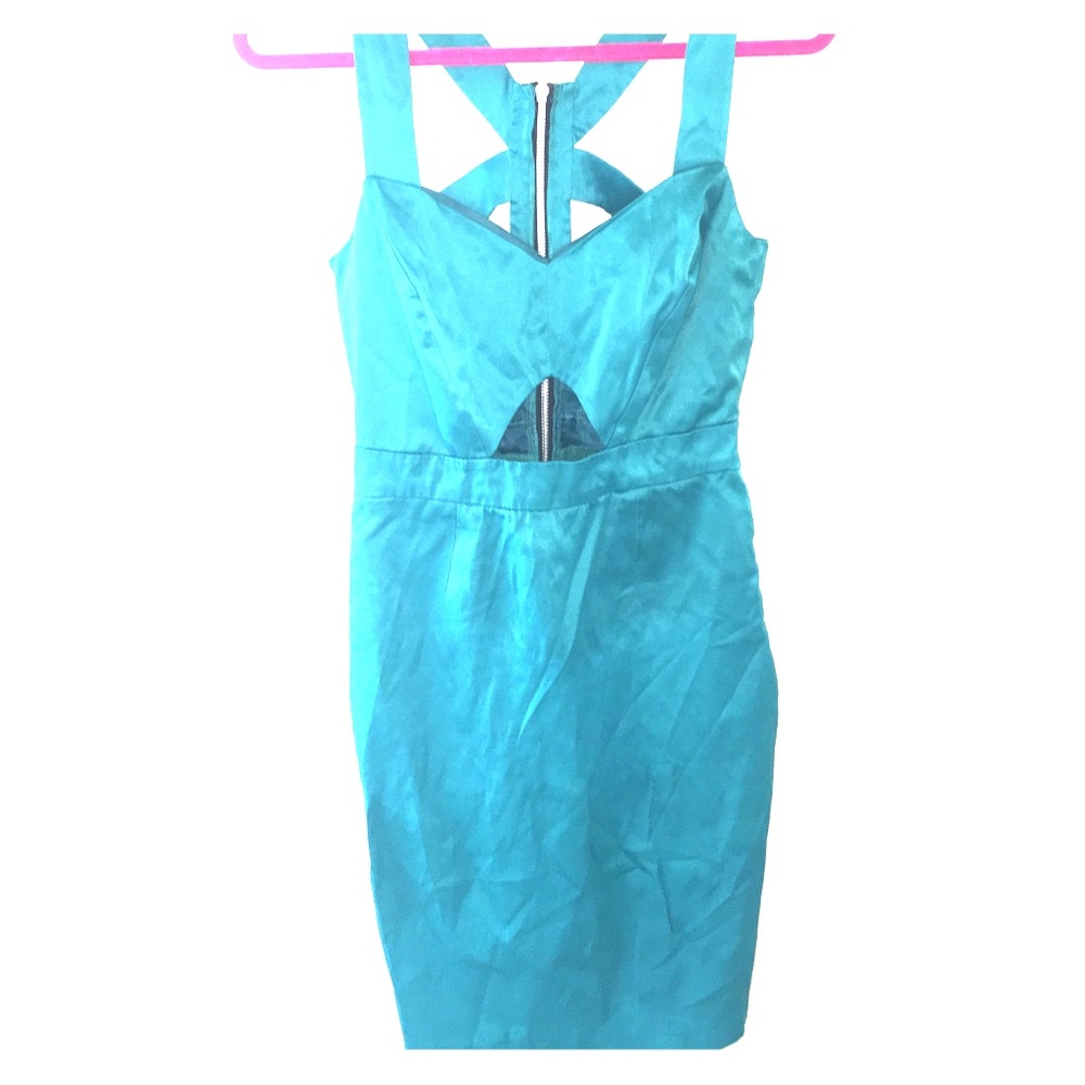 ASOS SATIN TURQUOISE DRESS